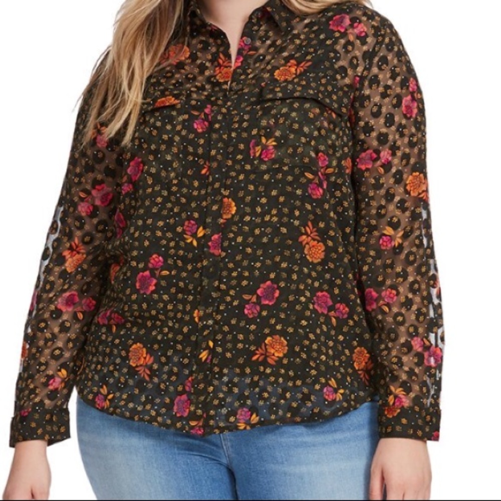 Loft Polka Dot utility Blouse